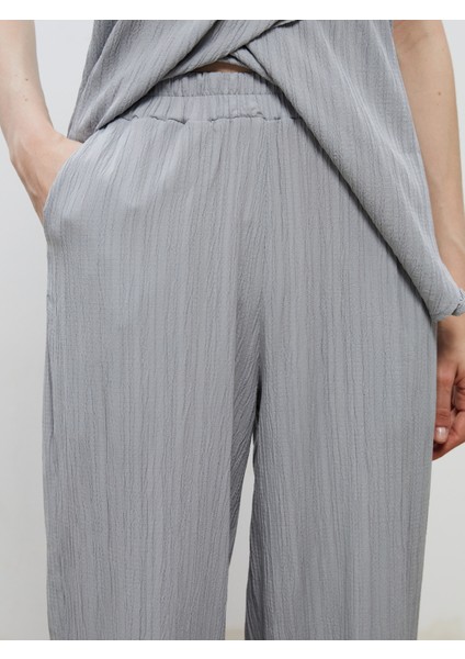 Beli Lastikli Keten Karışımlı Kadın Pantolon modelleri