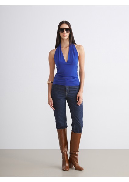 Halter Yaka Büzgülü Bluz fiyatları