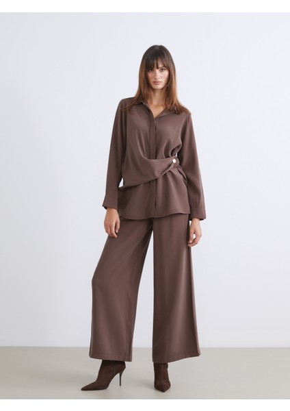 Beli Lastikli Modal Karışımlı Kadın Pantolon