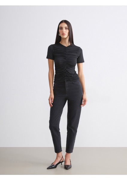 V Yaka Büzgülü Bluz fiyatları