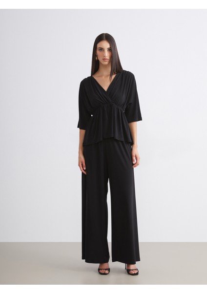 Kruvaze Yaka Büzgülü Bluz fiyatları