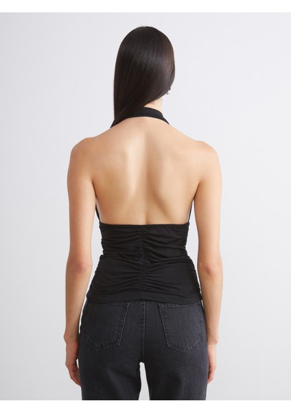 Dökümlü Halter Yaka Büzgülü Bluz fırsatları