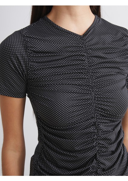 V Yaka Büzgülü Bluz modelleri