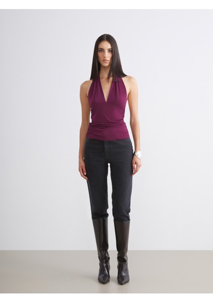 Halter Yaka Büzgülü Bluz fiyatları