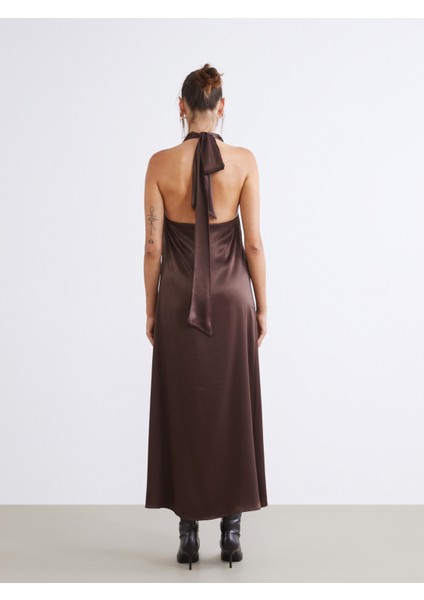 Halter Yaka Saten Abiye Elbise indirimleri