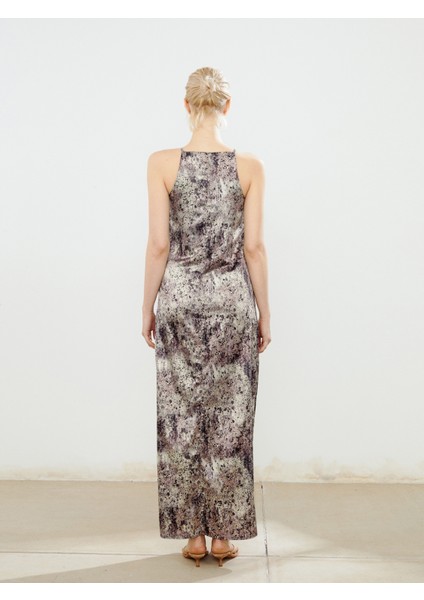 Halter Yaka Desenli Askılı Elbise fırsatları