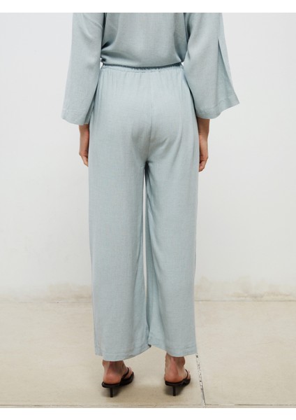 Beli Lastikli Keten Karışımlı Kadın Pantolon fırsatları