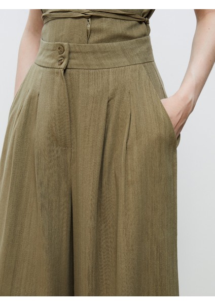 Beli Lastikli Geniş Paça Kadın Pantolon modelleri