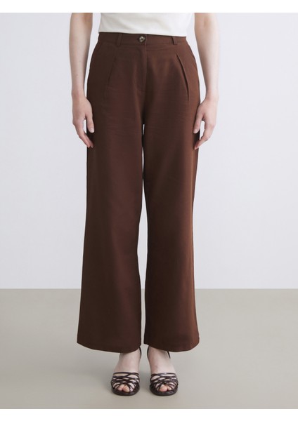 Keten Karışımlı Kadın Pileli Pantolon fiyatları