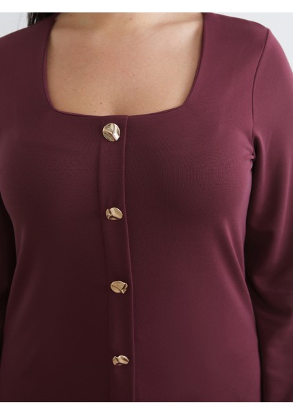 Büyük Beden Kare Yaka Bluz modelleri