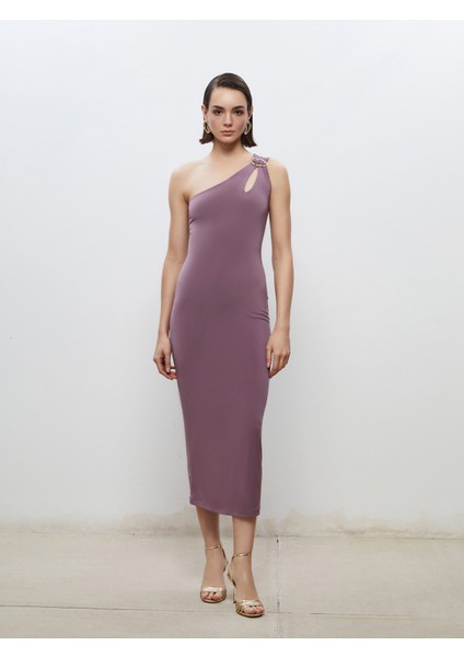 Tek Omuz Pencere Detaylı Elbise fiyatları