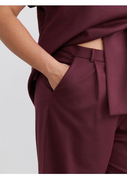 Büyük Beden Loose Fit Kadın Pileli Pantolon modelleri