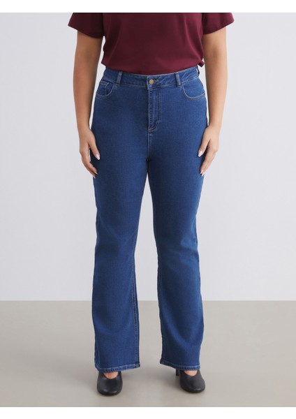 Büyük Beden Flare Kadın Jean Pantolon fiyatları