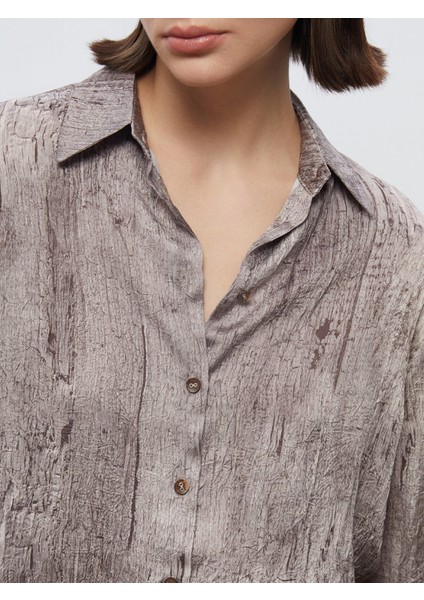 Dokulu Krep Kadın Gömlek modelleri