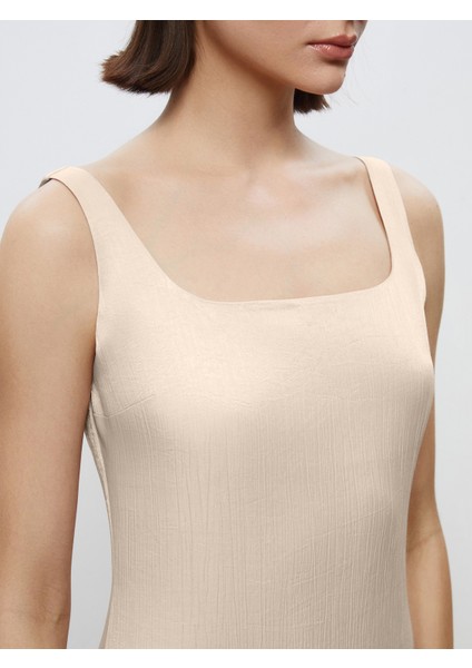 Kare Yaka Saten Abiye Elbise modelleri