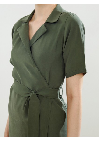 Gömlek Yaka Kuşaklı Elbise modelleri