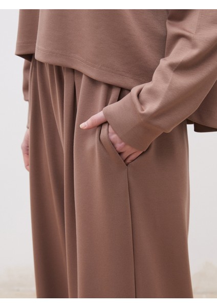 Beli Lastikli Geniş Paça Kadın Eşofman Altı modelleri