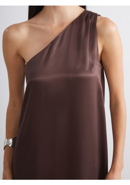 Tek Omuz Saten Elbise modelleri