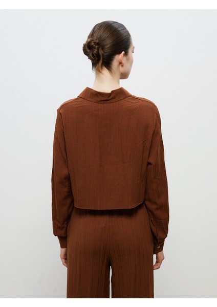 Dokulu Crop Kadın Gömlek fırsatları