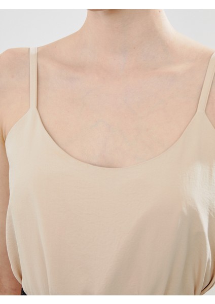 U Yaka Askılı Krep Elbise modelleri