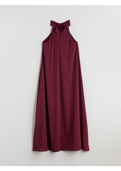 Halter Yaka Saten Elbise