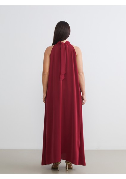 Büyük Beden Halter Yaka Büzgülü Elbise fırsatları