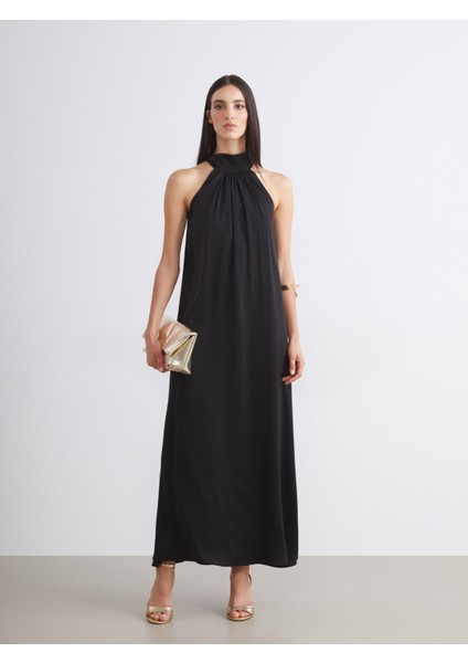 Halter Yaka Saten Elbise fiyatları