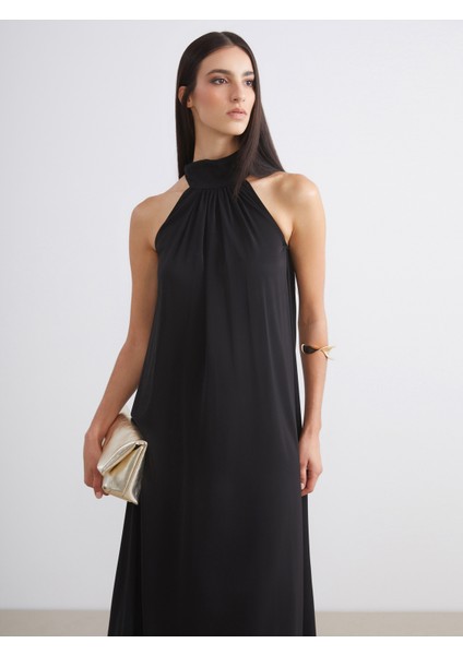 Halter Yaka Saten Elbise fırsatları