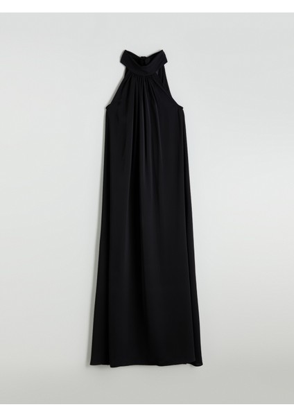 Halter Yaka Saten Elbise
