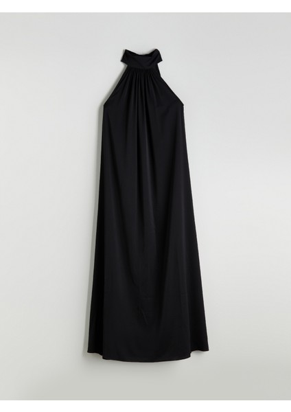 Halter Yaka Saten Elbise
