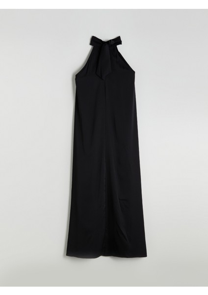 Halter Yaka Saten Elbise