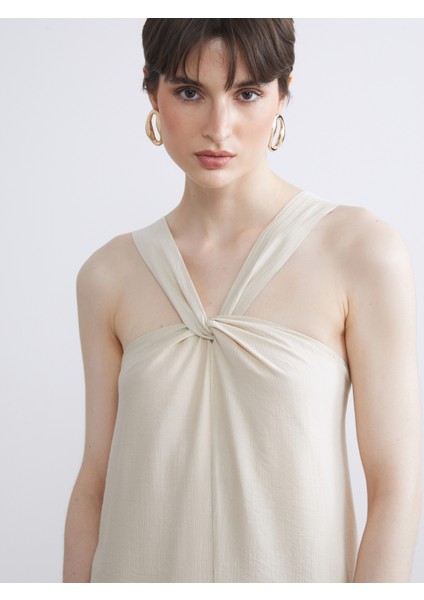 Halter Yaka Büzgülü Elbise fiyatları