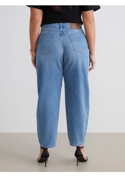 Büyük Beden Balloon Fit Kadın Jean Pantolon indirimleri
