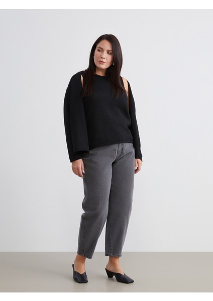 Büyük Beden Balloon Fit Kadın Jean Pantolon