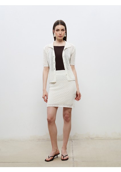 Gömlek Yaka Ajurlu Kadın Triko Hırka fiyatları