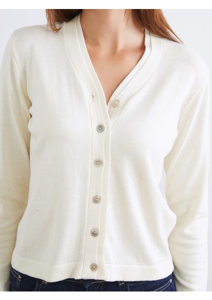 V Yaka Kadın Triko Hırka modelleri