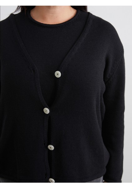 Büyük Beden V Yaka Kadın Triko Hırka modelleri