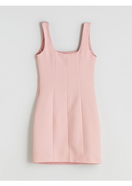 Kare Yaka Krep Mini Elbise fiyatları