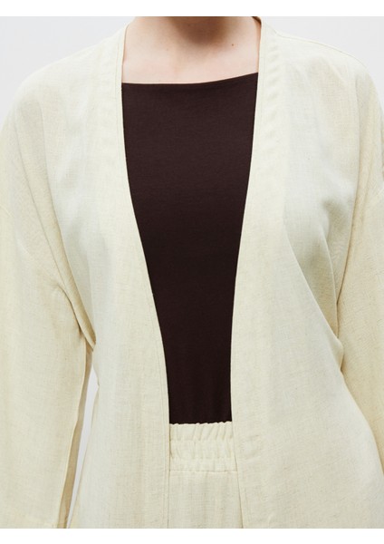 Şal Yaka Keten Karışımlı Kadın Kimono modelleri