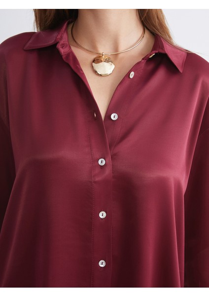 Desenli Saten Kadın Gömlek modelleri