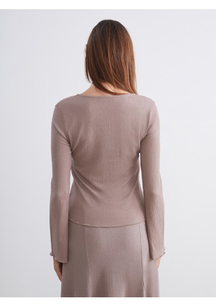 V Yaka Dokulu Kadın Hırka fırsatları