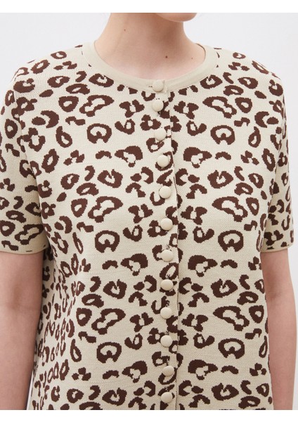 Bisiklet Yaka Desenli Kadın Triko Hırka modelleri