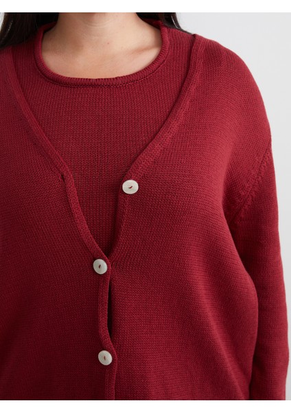 Büyük Beden V Yaka Kadın Triko Hırka modelleri