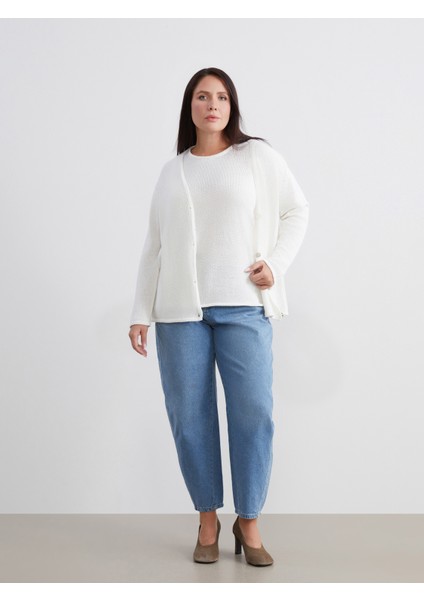 Büyük Beden V Yaka Kadın Triko Hırka fiyatları