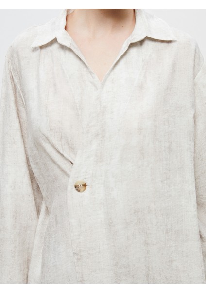 Keten Görünümlü Kadın Gömlek modelleri