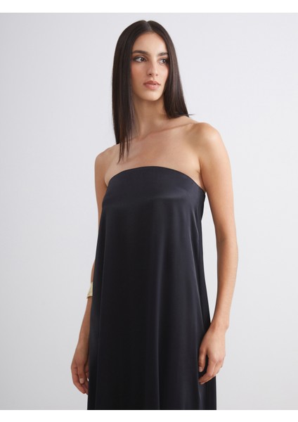 Straplez Yaka Saten Abiye Elbise fiyatları