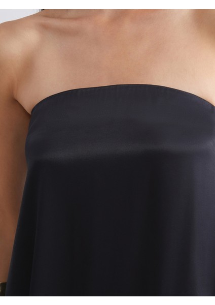 Straplez Yaka Saten Abiye Elbise modelleri