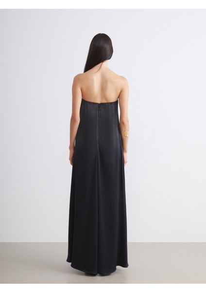 Straplez Yaka Saten Abiye Elbise fırsatları