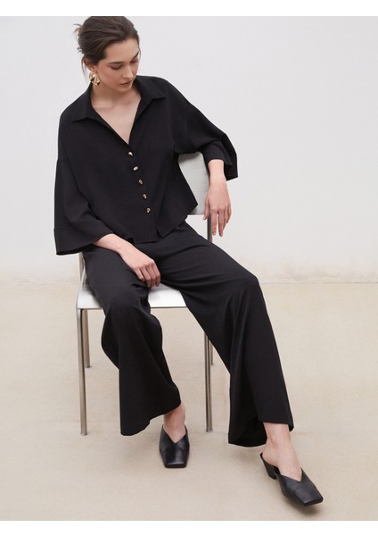 Crop Poplin Kadın Gömlek