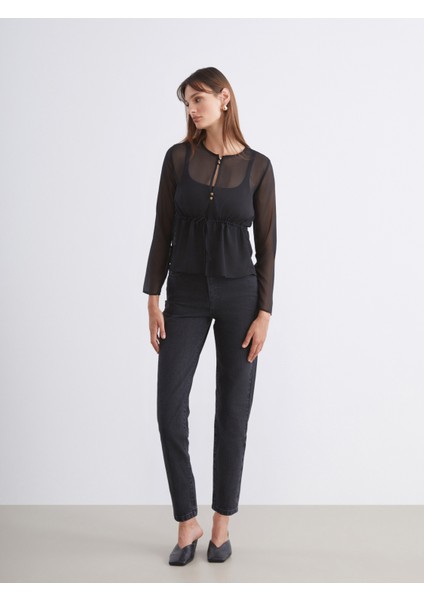 Slim Mom Kadın Jean Pantolon